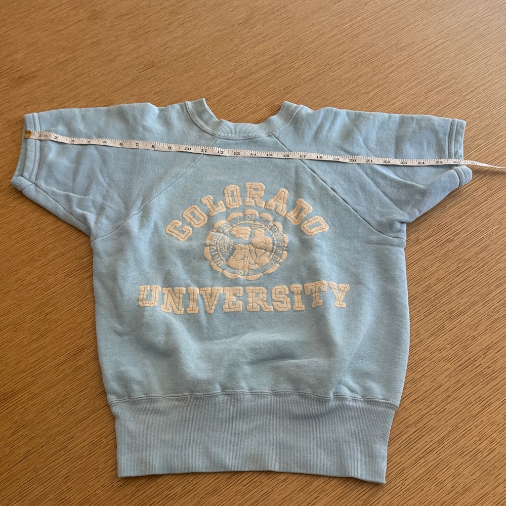 Vintage Blue Colorado University Short Sleeve Sweatshirt - Picture 5 of 6